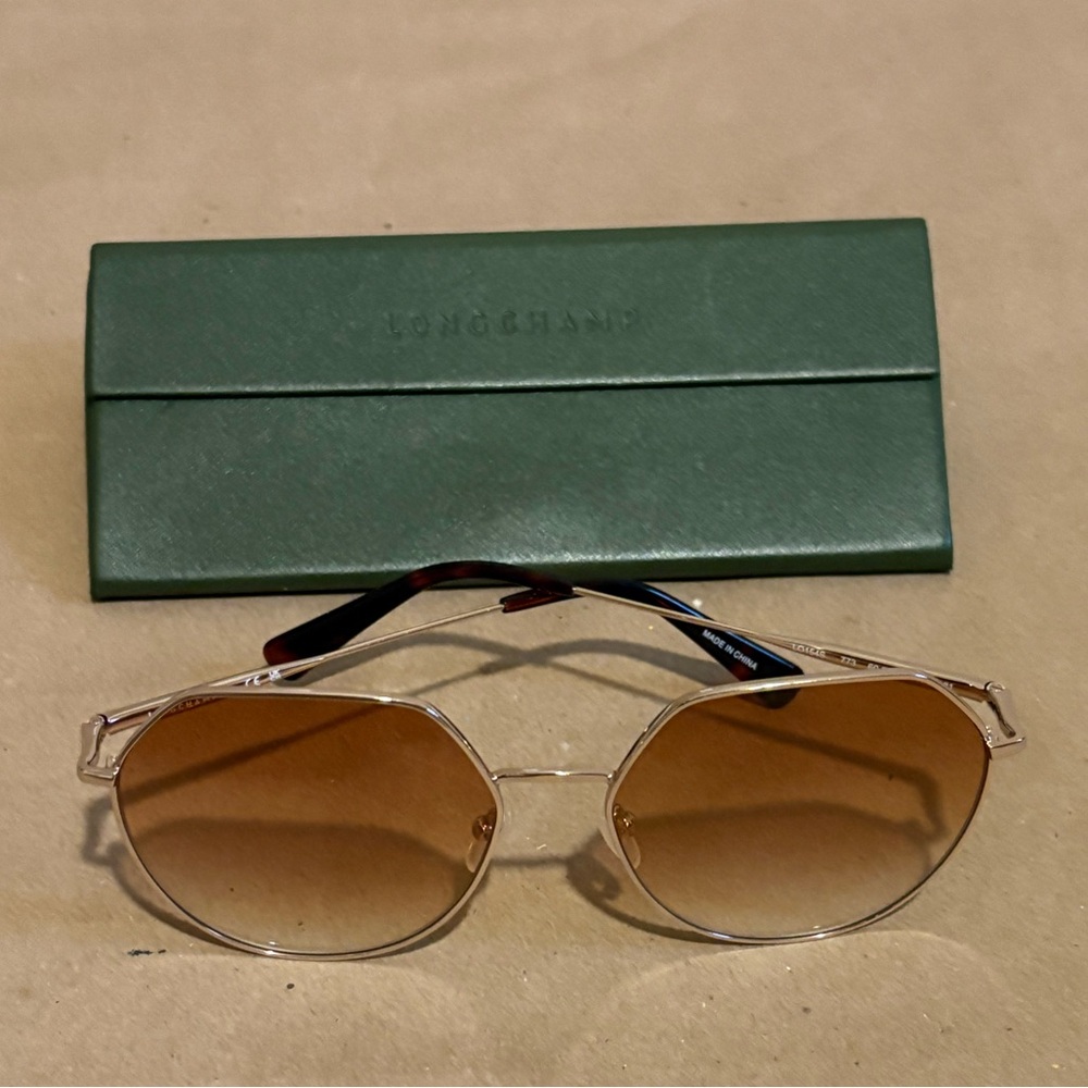 Authentic Longchamp Roseau 60mm Gradient Round Sunglasses - size 60/17/140